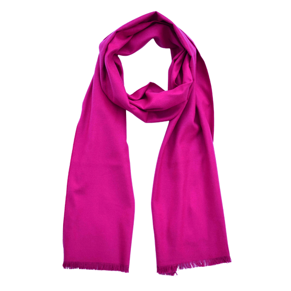 Scarf Shawl 100% Silk Flannel Magenta Pink Unicolour